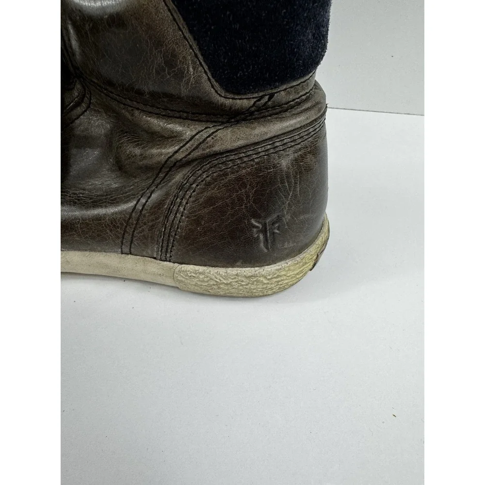 Men Frye Brown Mid Shoe Mens Size 8 Boots Bedford Hi Top Leather Sneakers